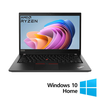 Laptop felújított LENOVO ThinkPad T14 Gen 1, AMD Ryzen 5 Pro 4650U 2,10 - 4,00 GHz, 16 GB DDR4, 512 GB SSD, 14 hüvelykes Full HD érintőképernyő, webkamera, amerikai billentyűzet + Windows 10 Home