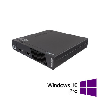Gerenoveerde Lenovo ThinkCentre M93 Mini PC, Intel Core i3-4130T 2.90, 4GB DDR3, 500GB HDD + Windows 10 Pro