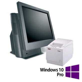 Toshiba SurePOS 500 Series 4852-E70 pacote POS usado, LCD de 15 polegadas 1024 x 768, Intel Core i5-3470 3,20 GHz, 8 GB DDR3, SSD de 128 GB, sem tampa traseira + impressora térmica Wincor Nixdorf TH230 +, Windows 10 Pro