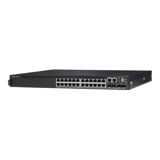 Conmutador Dell EMC N3224T-ON reacondicionado, capa 3, 24 puertos RJ45 10/100/1000 Mb con detección automática, 4 puertos SFP+ 10 G, 2 puertos QSFP28 100 G, 1 fuente de alimentación de CA de 550 W incluida