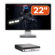 Prenovljen HP EliteDesk 800 G3 Mini PC računalniški paket, Intel Core i7-7700T 2,90 - 3,80GHz, 8GB DDR4, 256GB SSD, Wi-Fi + 22-palčni monitor + Windows 10 Home