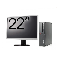Computer Package Refurbished LENOVO ThinkCentre M910s SFF, Intel Core i5-6500 3.20GHz, 8GB DDR4, 256GB SSD + 22 Inch Monitor + Windows 10 Home