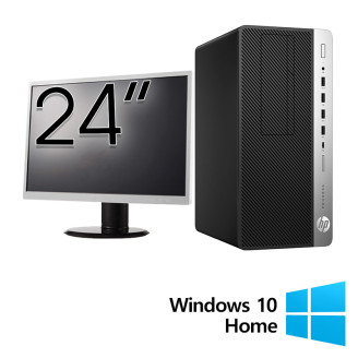 Refurbished HP ProDesk 600 G4 Tower Computer Package, Intel Core i3-8100 3.60GHz, 8GB DDR4, 256GB SSD + 24 Inch Monitor + Windows 10 Home