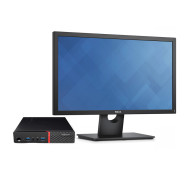 Second Hand Lenovo ThinkCentre M700 Mini PC, Intel Core i5-6400T 2.20 - 2.80GHz, 8GB DDR4, 256GB SSD + 24 Inch Monitor