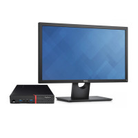Używany Mini komputer Lenovo ThinkCentre M700, Intel Core i5-6400T 2,20 - 2,80 GHz, 8 GB DDR4, 256 GB SSD + monitor 24 cale