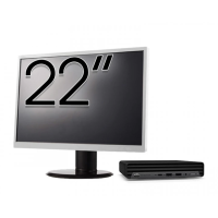 Refurbished HP ProDesk 400 G6 Mini Computer Package, Intel Core i5-10500T 2.30 - 3.80GHz, 8GB DDR4, 256GB SSD + 22 Inch Monitor + Windows 10 Home