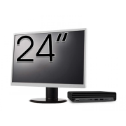 Pachet Calculator Refurbished HP ProDesk 400 G6 Mini, Intel Core i5-10500T 2.30 - 3.80GHz, 8GB DDR4, 256GB SSD + Monitor 24 Inch + Windows 10 Home