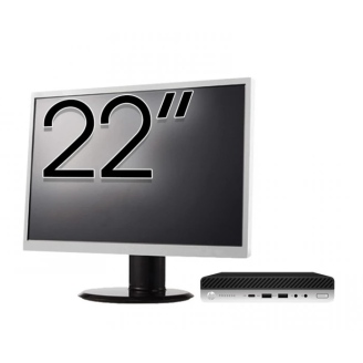 Obnovljen računalnik HP ProDesk 600 G4 Mini, Intel Core i5-8500T 2.10 - 3.50GHz, 8GB DDR4, 256GB SSD + 22-palčni monitor + Windows 10 Home