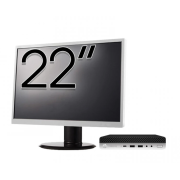 Pachet PC Refurbished HP ProDesk 600 G4 Mini, Intel Core i5-8500T 2.10 - 3.50GHz, 8GB DDR4, 256GB SSD + Monitor 22 Inch + Windows 10 Pro
