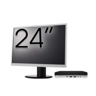HP ProDesk 600 G4 Mini Refurbished PC Package, Intel Core i5-8500T 2.10 - 3.50GHz, 8GB DDR4, 256GB SSD + 24 Inch Monitor + Windows 10 Home