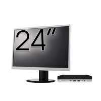 Πακέτο ανακαινισμένου υπολογιστή HP ProDesk 600 G4 Mini, Intel Core i5-8500T 2,10 - 3,50 GHz, 8 GB DDR4, οθόνη 256 GB SSD + 24 ιντσών + Windows 10 Home