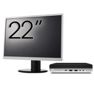 HP EliteDesk 800 G3 Mini PC Used Computer Package, Intel Core i7-7700T 2.90 - 3.80GHz, 8GB DDR4, 256GB SSD, Wi-Fi + 22 Inch Monitor