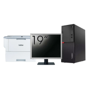 Pakke Brugt Lommeregner LENOVO M710T Tower, Intel Core i3-6100 3.70GHz, 8GB DDR4, 256GB SSD, DVD-ROM + 19 tommer skærm + Brother HL-L6300DW Printer