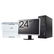 Używany zestaw komputerowy LENOVO M710T Tower, Intel Core i3-6100 3.70GHz, 8GB DDR4, 256GB SSD, DVD-ROM + 24-calowy monitor + drukarka Brother HL-L6300DW