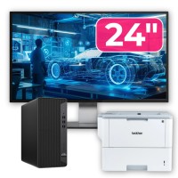 Πακέτο μεταχειρισμένου υπολογιστή HP EliteDesk 800 G6 Tower, Intel Core i5-10400F 2.90 - 4.30GHz, 16GB DDR4, κάρτα γραφικών AMD Radeon R7 430 2GB, SSD 256GB + οθόνη 24
