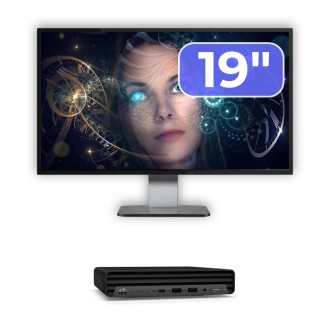 Rabljen mini računalnik HP EliteDesk 800 G6, Intel Core i5-10500T 2.30 - 3.80GHz, 8GB DDR4, 256GB SSD + 19