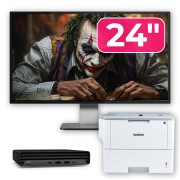 Second Hand Computer Package HP EliteDesk 800 G6 Mini PC, Intel Core i5-10500T 2.30 - 3.80GHz, 8GB DDR4, 256GB SSD + 24