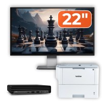 Paquete de ordenador de segunda mano HP EliteDesk 800 G6 Mini PC, Intel Core i5-10500T 2.30 - 3.80GHz, 8GB DDR4, monitor SSD + 22