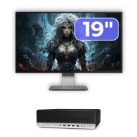 Equipo HP ProDesk 800 G3 de formato pequeño, Intel Core i5-7500 de 3,40 a 3,80 GHz, 8 GB de DDR4, SSD de 256 GB y monitor de 19 pulgadas.