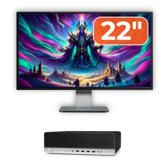 Paket rabljenega računalnika HP ProDesk 800 G3 SFF, Intel Core i5-7500 3,40-3,80 GHz, 8 GB DDR4, 256 GB SSD + 22-palčni monitor