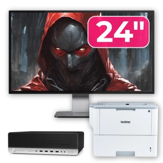Second Hand Computer Package HP ProDesk 800 G3 SFF, Intel Core i5-7500 3.40 - 3.80GHz, 16GB DDR4, 500GB SSD + 1TB HDD, DVD-ROM + 24