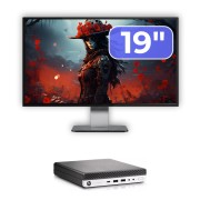 Paket rabljenega računalnika HP EliteDesk 800 G3 Mini PC, Intel Core i7-7700T 2,90GHz, 8GB DDR4, 256GB SSD, Wi-Fi + monitor 19