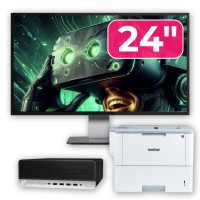 Zestaw komputerowy z drugiej ręki HP ProDesk 600 G3 SFF, Intel Core i3-7100 3.90GHz, 8GB DDR4, 240GB SSD + monitor 24