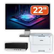 Rabljen računalnik HP ProDesk 600 G3 SFF, Intel Core i3-7100 3,90 GHz, 8 GB DDR4, 240 GB SSD + 22-palčni monitor in tiskalnik Brother HL-L6300DW