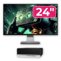 HP ProDesk 600 G3 SFF Pack d'ordinateur d'occasion, Intel Core i3-6100 3,70GHz, 8GB DDR4, 256GB SSD, DVD-ROM + Écran 24