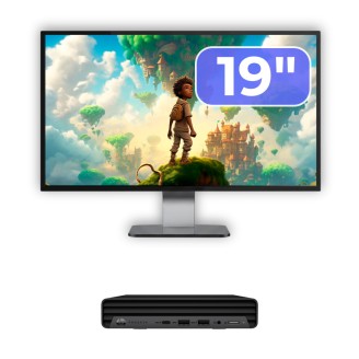Second Hand Computer Package HP ProDesk 400 G6 Mini, Intel Core i5-10500T 2.30 - 3.80GHz, 8GB DDR4, 256GB SSD + 19