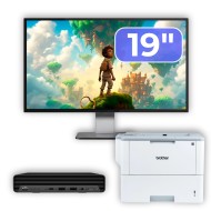 HP ProDesk 400 G6 Mini paket rabljenega računalnika, Intel Core i5-10500T 2,30 - 3,80 GHz, 8 GB DDR4, 256 GB SSD + 19-palčni monitor in tiskalnik Brother HL-L6300DW