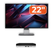 Paket rabljenega računalnika HP ProDesk 400 G4 Mini PC, Intel Core i5-8500T 2,10 - 3,50 GHz, 8 GB DDR4, 256 GB SSD + 22-palčni monitor