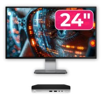 Używany minikomputer HP ProDesk 400 G4, Intel Core i3-8100T 3,40 GHz, 8 GB DDR4, SSD 256 GB + monitor 24