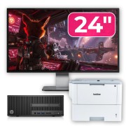 Rabljeni kalkulator HP 280 G2 SFF, Intel Pentium G4400 3,30 GHz, 8 GB DDR4, 500 GB HDD, DVD-ROM + 24-palčni monitor in tiskalnik Brother HL-L6300DW