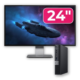 Rabljen mini računalnik DELL OptiPlex 5060, Intel Core i5-8500T 2,10-3,50 GHz, 8 GB DDR4, 256 GB SSD + 24-palčni monitor
