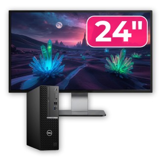 Pacchetto di seconda mano DELL OptiPlex 5090 SFF, Intel Core i5-10500 3.10 - 4.50GHz, 8GB DDR4, 256GB SSD + monitor da 24