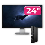 Mini PC DELL OptiPlex 7080 z drugiej ręki, Intel Core i5-10500T 2.30 - 3.80GHz, 8GB DDR4, 256GB SSD + Monitor 24