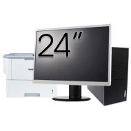 Begagnad LENOVO M800T Tower-datorpaket, Intel Core i5-6500 3.20 - 3.60GHz, 8GB DDR4, 256GB SSD + 24-tums skärm och Brother HL-L6300DW-skrivare