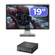 Pachet Calculator Second Hand Fujitsu Esprimo Q958 Mini PC, Intel Core i5-9500 3.00 - 4.40GHz, 8GB DDR4, 256GB SSD + Monitor 19
