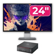 Pachet Calculator Second Hand Fujitsu Esprimo Q958 Mini PC, Intel Core i5-9500 3.00 - 4.40GHz, 8GB DDR4, 256GB SSD + Monitor 24