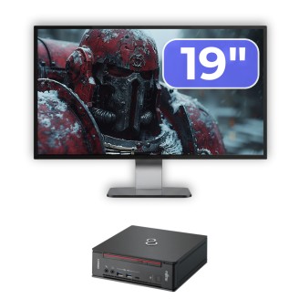 Pachet Calculator Second Hand Fujitsu Esprimo Q958 Mini PC, Intel Core i5-8400 2.80 - 4.00GHz, 8GB DDR4, 256GB SSD + Monitor 19