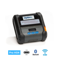 Преносим принтер за касови бележки и етикети OptimX Pro H-04, 80 мм, скорост на печат 100 мм/сек, батерия 2000 mAh, USB, Bluetooth Преносим принтер за касови бележки и етикети OptimX Pro H-04, 80 мм, скорост на печат 100 мм/сек, батерия 2000 mAh, USB, Bluetooth