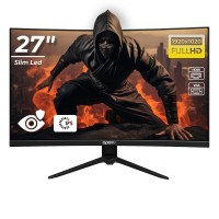 OptimX MT27Y 27-inch gebogen LED gamingmonitor, Full HD 1920x1020, VGA, HDMI, slank, NoFrame, LED OptimX MT27Y 27-inch gebogen LED gamingmonitor, Full HD 1920x1020, VGA, HDMI, slank, NoFrame, LED