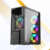 OptimX Prime 3 – Premium Design ATX-Gehäuse, Seitenwand aus gehärtetem Glas und 4 vorinstallierte RGB-Lüfter