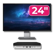 Pacchetto computer di seconda mano HP ProDesk 400 G5 Mini PC, Intel Core i5-9500T 2.20 - 3.70GHz, 8GB DDR4, 256GB M.2 SSD + monitor da 24
