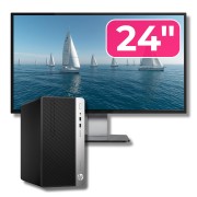 Tweedehands computerpakket: HP ProDesk 400 G6 MT, Intel Core i5-9500 3.00-4.40GHz, 8GB DDR4, 256GB SSD + 24