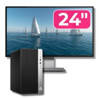 Paket rabljenog računala HP ProDesk 400 G6 MT, Intel Core i5-9500 3.00-4.40GHz, 8GB DDR4, 256GB SSD + 24