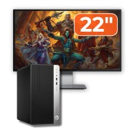 Pacchetto computer di seconda mano HP ProDesk 400 G6 MT, Intel Core i7-9700 3.00 -4.70GHz, 8GB DDR4, 256GB SSD + monitor da 22