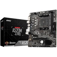 MSI A520M-A PRO Motherboard, AM4 Socket, m-ATX 23.6 x 20cm, for AMD Gen 3, 4, and 5 processors