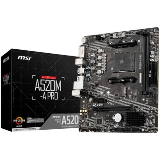 MSI A520M-A PRO Mainboard, AM4-Sockel, m-ATX 23,6 x 20 cm, für AMD Gen 3, 4 und 5 Prozessoren